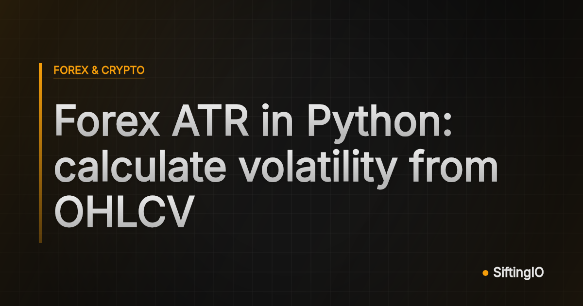 Forex ATR in Python: calculate volatility from OHLCV