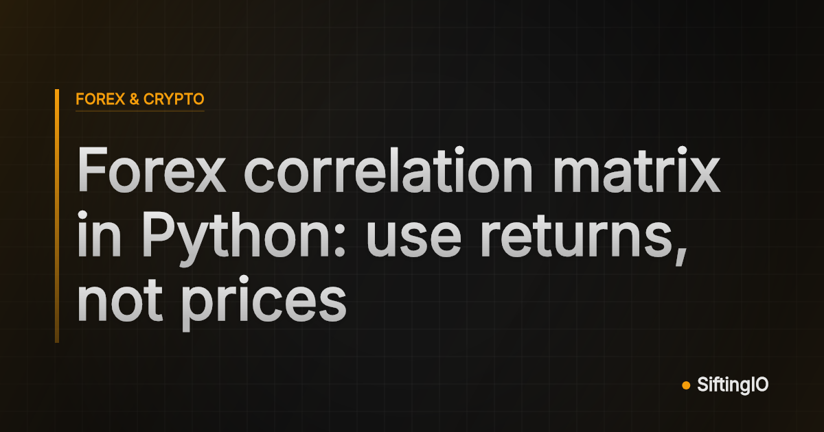 Forex correlation matrix in Python: use returns, not prices