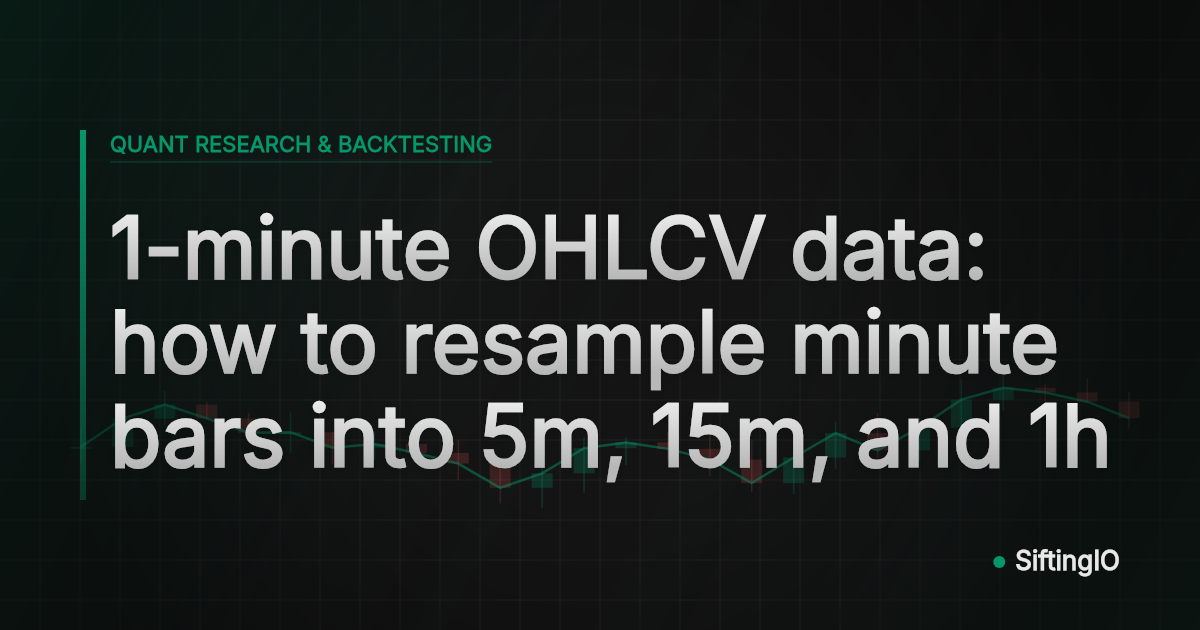 1-minute OHLCV data: how to resample minute bars into 5m, 15m, and 1h