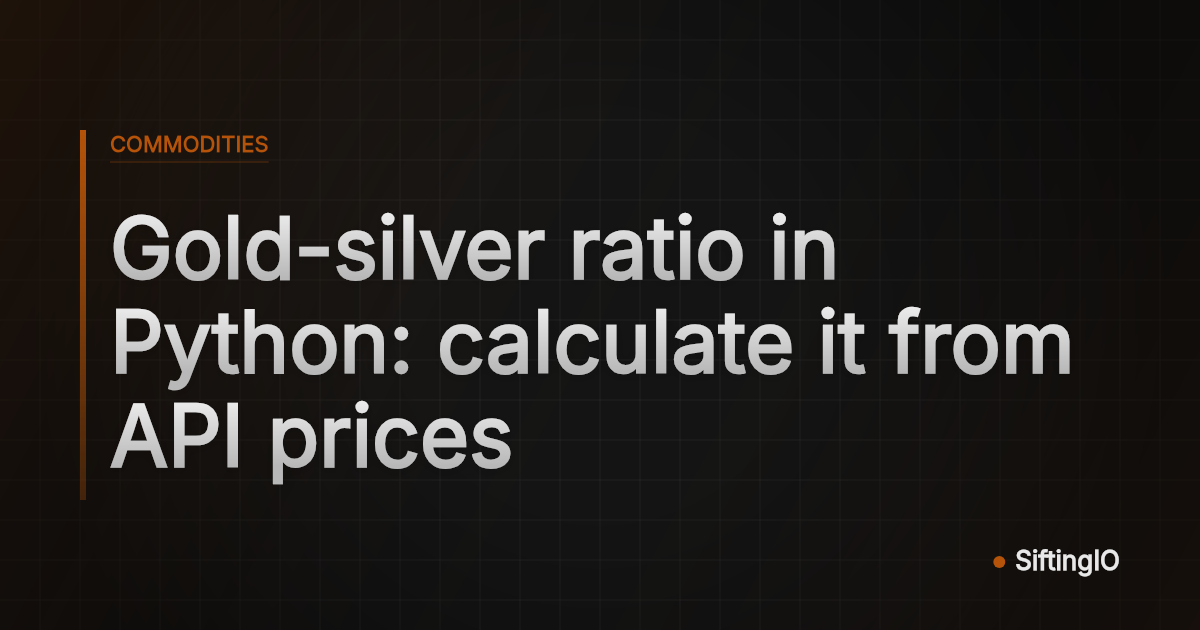Gold-silver ratio in Python: calculate it from API prices
