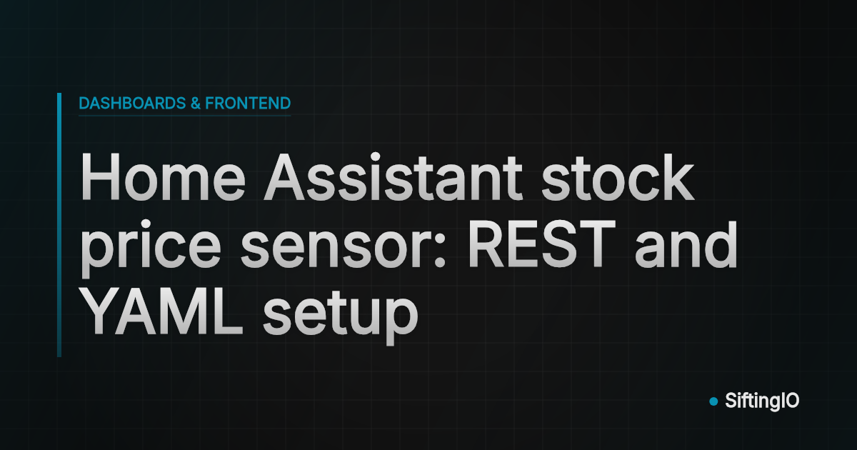 Home Assistant stock price sensor: REST and YAML setup