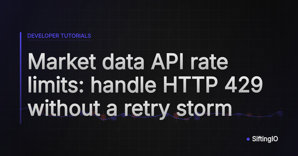 Market data API rate limits: handle HTTP 429 without a retry storm