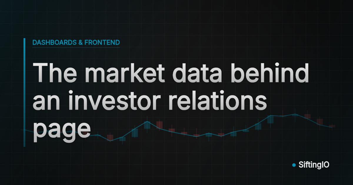 The market data behind an investor relations page