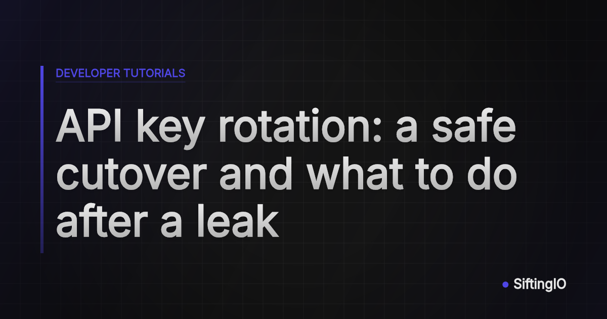 API key rotation: a safe cutover and what to do after a leak