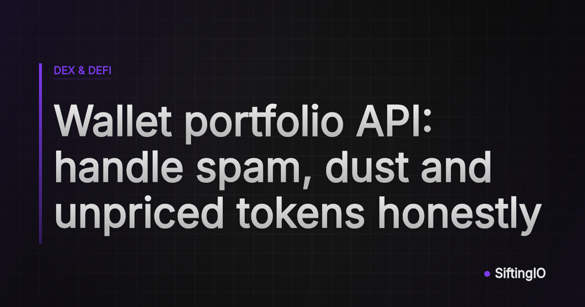 Wallet portfolio API: handle spam, dust and unpriced tokens honestly