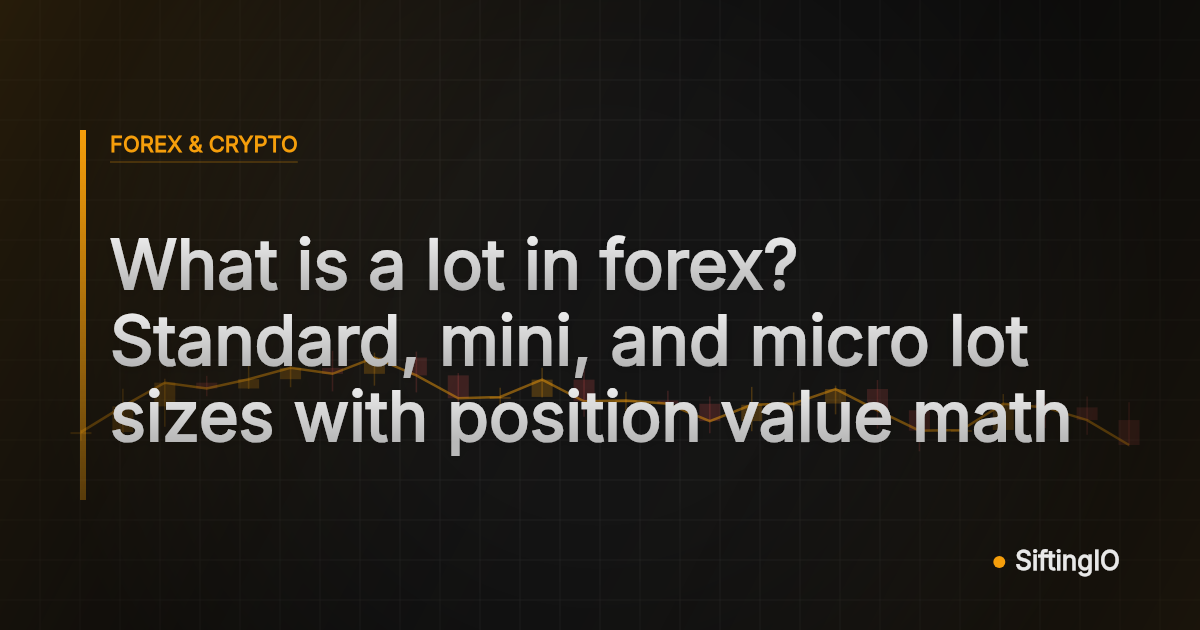What is a lot in forex? Standard, mini, and micro lot sizes with position value math
