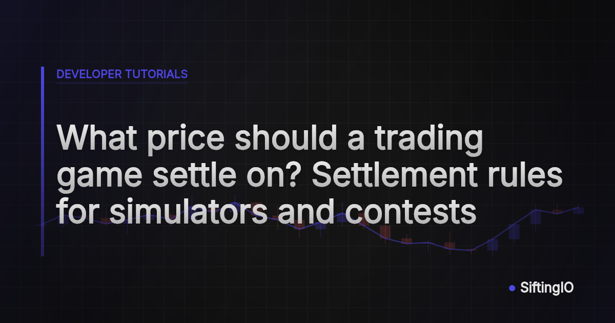 What price should a trading game settle on? Settlement rules for simulators and contests